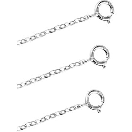 3 Pieces Silver Bracelet Necklace Extended Chain Silver Necklace Extenders Chain (Platinum)