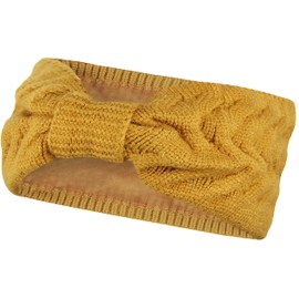 Frentree Headband Lined Women's Knitted Headband Girls Ear Warmers with Bow Warm Fleece Lining