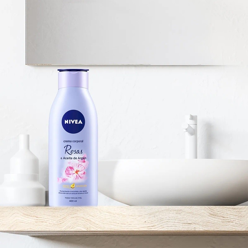 Crema Corporal Humectante Nivea Senses Rosas Árgan 400