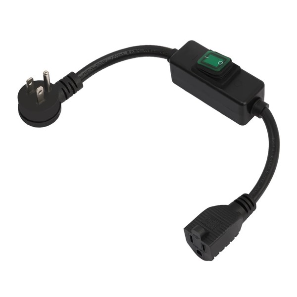 1.5Feet 90Degree Waterproof Extension Power Cord, in-Line On-Off Switch Extension