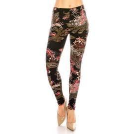 RENESEILLE Women’s Workout Yoga Leggings – High Waisted Printed Casual Stretch Elastic Waist Lightweight Active Lounge Pants A-23 PlusSize