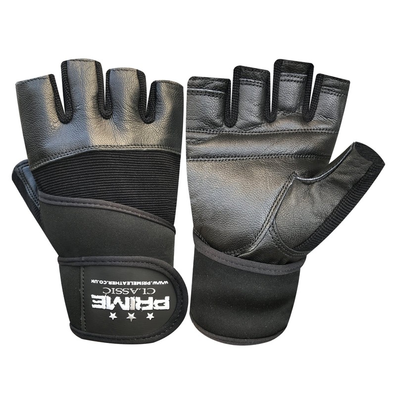 Prime fingerless workout gym weight training bodybuilding foam padded leather
