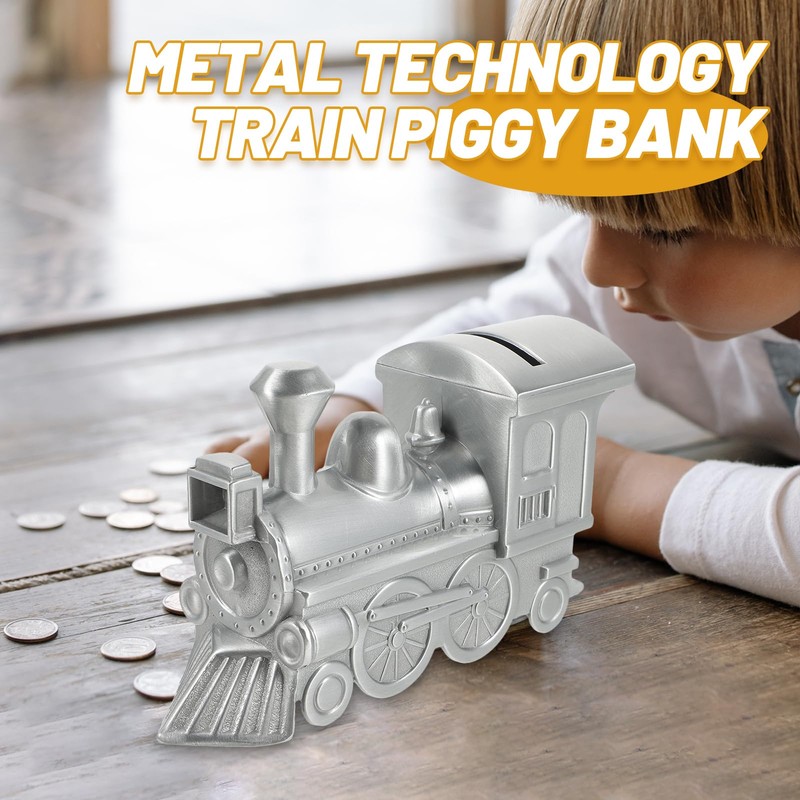 VORCOOL Steam Train Shaped Coin Bank Money Box Piggy Bank