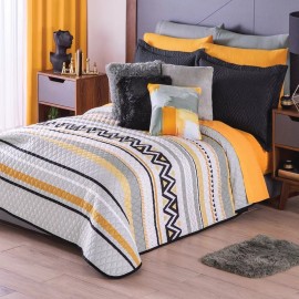 Colchas Concord Edredón Neo Azpen Amarillo Gris King Size Colchas Concord Color Multicolor