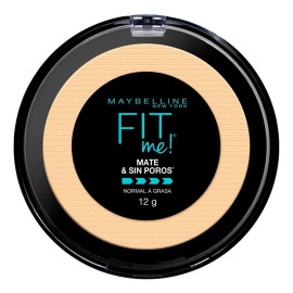 Maybelline Base Maquillaje en Polvo Fit Me Matte,12 gr, matifica, control brillo 16h, minimiza poros