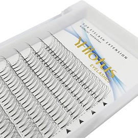 Extensiones de pestaas postizas en abanico, 3D, 4D, 5D, 6D, 7D y 8D, grosor 0,07 CD, rizo natural, tallo corto, volumen ruso (10 mm, 3D-0,07-D)       