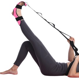 Nytlivet Yoga Stretching Strap, Yoga Ligament Stretch Strap, Stretch Band, Gymnastics Strap with Loops, Yoga Belt for Leg Training, Fitness, Dance, Gymnastics (Pink)