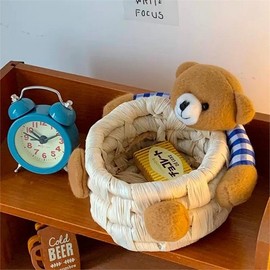 Organizing Bear Rattan Desk Basket Large