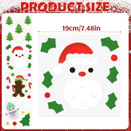 4Pcs Christmas Gel Window Clings for Kids, Cute Santa Christmas Tree Snowflake Window Clings Easy to Use Christmas Window Decorations Winter Jelly Stickers, Christmas Window Decors Supplies