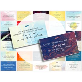 FOCUS AND ZEAL Note Cards About Powerful Women From Historic Women - Motivational, Inspirational, Educational, Colorful and Funny Card Set of 30, 3 x 5 Inch, Blank Back and No Envelopes.