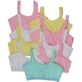 ToBeInStyle Paquete de 4 Sujetadores de Entrenamiento elásticos de Ganchillo para niñas, 4-Pack: Pastel, 12 Años