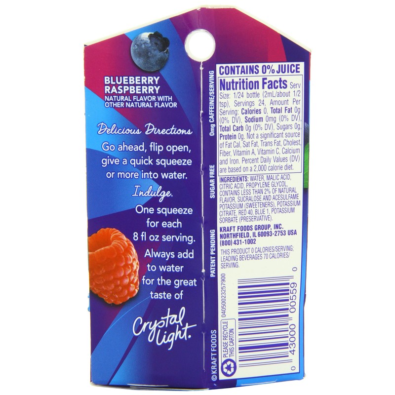 Crystal Light Liquid Drink Mix Carded Pack, Blueberry Raspberry, 1.62