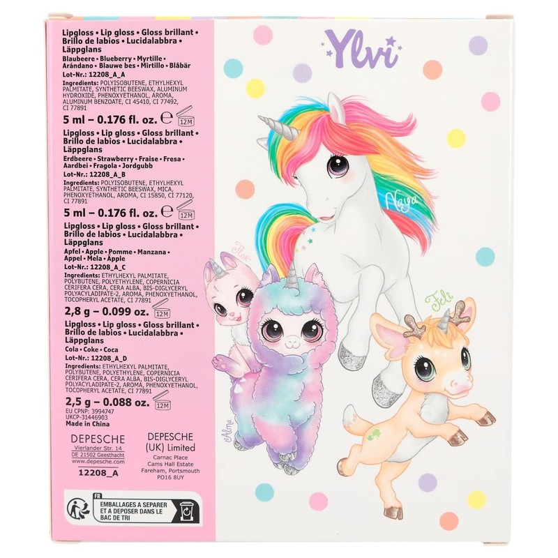 Depesche 12208 Ylvi Lip Gloss Set for Children in Candy