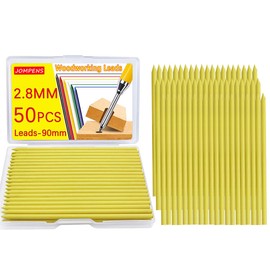 JOMPENS 50PCS 2.8 mm Pencil Refills,Carpenter Mark Lead Refill,High-Capacity 50-Pack for Long Nosed Deep Hole Mechanical Pencil - 50 Counts (Yellow)