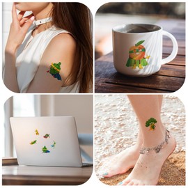 64 Pcs Cartoon Fruit Vegetable Temporary Tattoos for Kids, Birthday Party Decorations Supplies Favors, Apples Bananas Pears Cucumber Eggplant Chili Pumpkin Fake Tattoo Stickers for Boys Girls