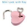 Piutouyar 3 Pcs Heart Shaped Locks - Pink Metal Heart