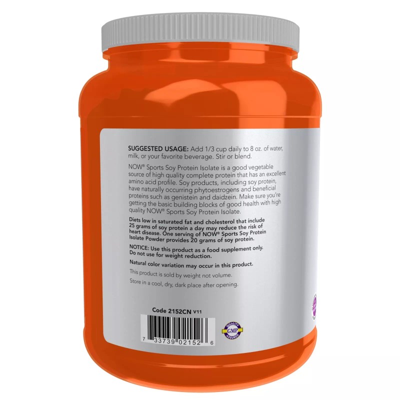 NOW Sports Soy Protein Isolate Unflavored 38 Servings 1 Pack