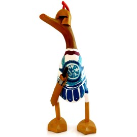 Brave Wings Hand Carved Wooden Bamboo Duck ~ Roman Soldier Duck 28cm High ~ Ornament Sculpture Figurine Statue Unique Table Decoration Home Decor ~ 4537