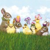 Servietten Blumen 20 Easter Animals with Headdress Rabbit Animals Easter