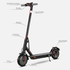 JuHaoYong Freeboy Powerful Electric Scooter  Stock Smart Foldable High Speed Electric Scooter for Daily CommuteColor: Black, Power: 250w for eu, Voltage: 36 V, Tire Size: 8.5 inch