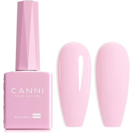 CANNI Light Pink Gel Nail Polish - High Gloss Soak Off U V Gel Nail Polish for French Nail Manicure Salon DIY