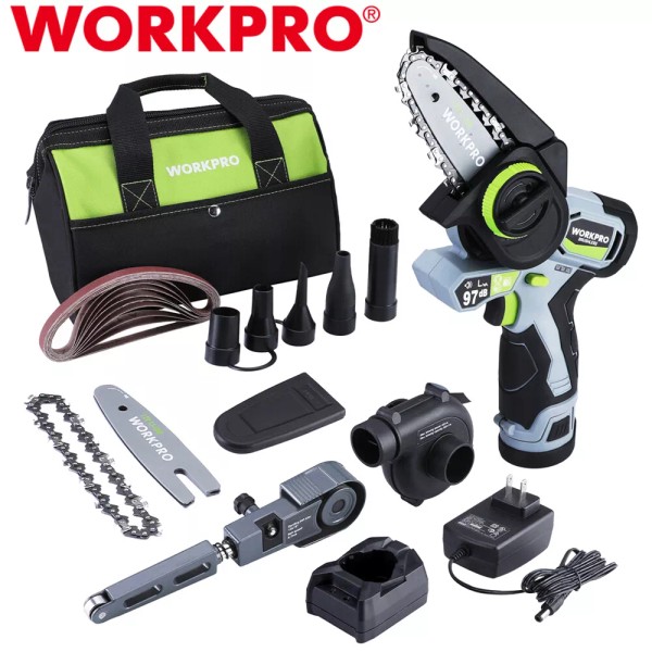 WORKPRO 3-in-1 Cordless Detail Belt Sander Mini Chain Saws Electric