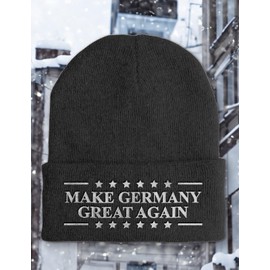 tshirtladen Hat - Make Germany Great Again - Beanie One Size - Winter Hat Soft Touch - Embroidered Sayings Hat - Choice of Colours - Funny Hat, darkgray