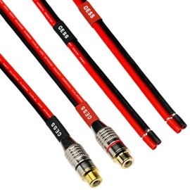 CNCESS CESS-063-3f Silicone Speaker Wire 14 AWG with Phono RCA Female Jack, 2 Channels (3 Feet)