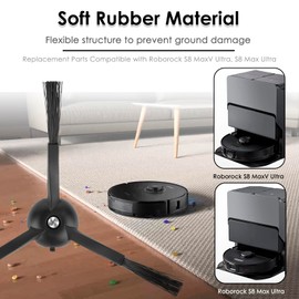 (12 Pack) Replacement Parts Compatible with Roborock S8 MaxV Ultra/ S8 Max Ultra Robot Vacuum, Accessories Kit, 2 Roller Brush, 2 Big +2 Small Mop Pads, 2 Dust Bags, 2 HEPA Filters, 2 Side Brushes