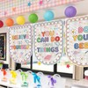 Irenare 8 Pcs 36x24'' Pastel Classroom Curtains for Windows School