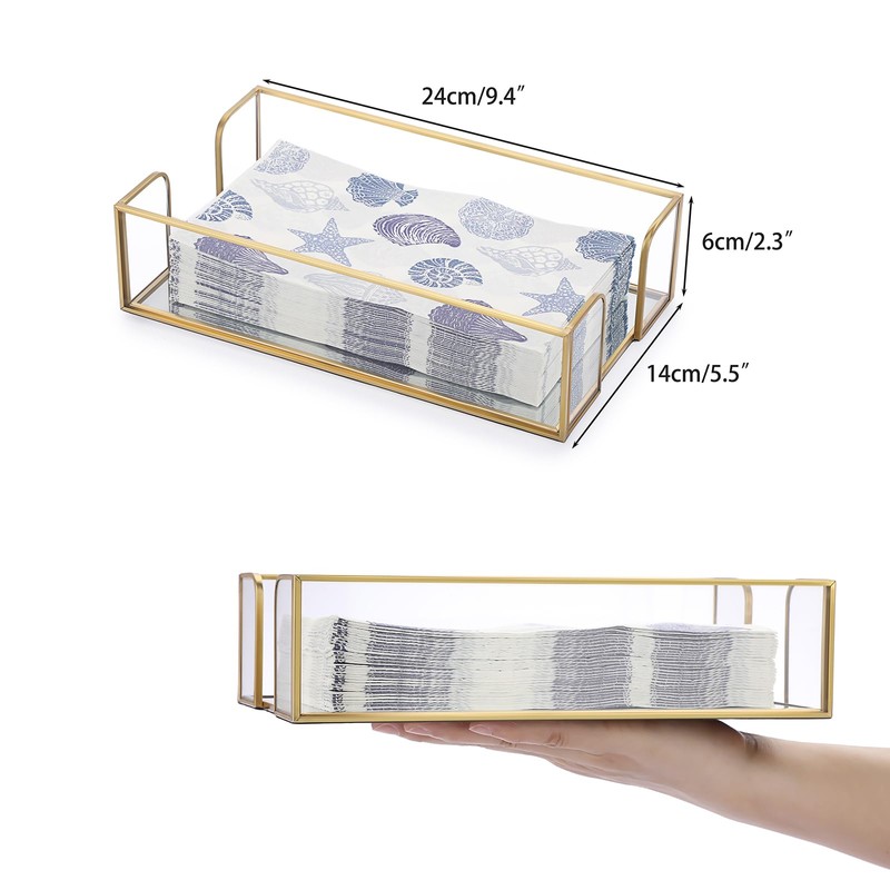 Sumnacon Napkin Holder,Glass Napkin Holder Table,Stylish Guest Towel Holder for