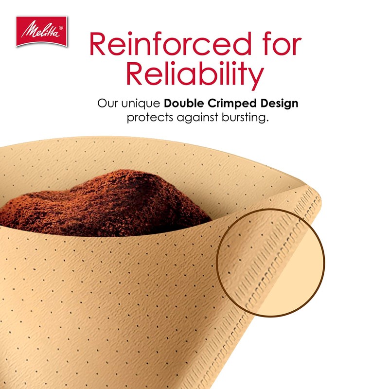 Melitta #2 Cone Coffee Filters, Natural Brown, 100 Count (Pack