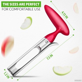 Apple Core Remover Tool Kitchen Gadgets - Pineapple Cutter and Corer Tool Kitchen Supplies Apple Peeler Slicer Corer Tomato Corer Remover - Stainless Steel Fruit Cutter Red Apple Slicer and Corer