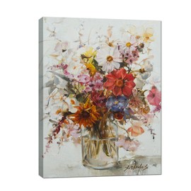 LJZLDZS Floral Canvas Wall Art Decor Colorful Daisy Flowers Artwork Pictures Prints Painting for Farmhouse Bedroom Living Room Kitchen Bathroom Spring Modern Rustic Home House Decorations 12x16in