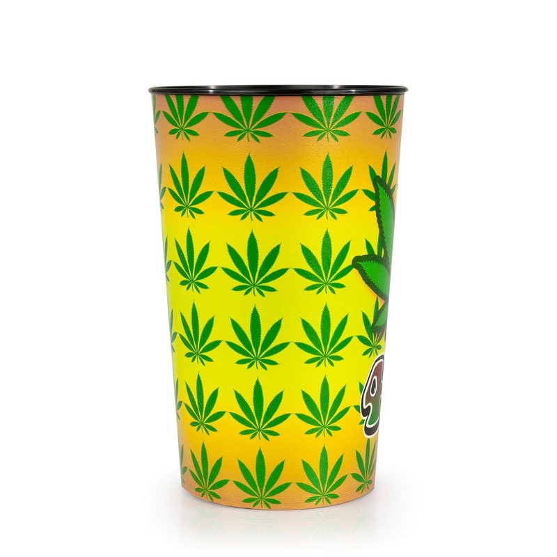 JUST FUNKY 32oz Tall Insulated Tumbler Features a Pot Leaf