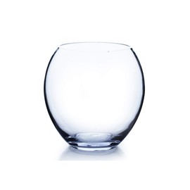 WGV Bowl Glass Vase, Diameter 7.5", Height 8", (Multiple Sizes Choices) Clear Egg Oval Jar Floral Planter Terrarium for Wedding Event Home Decor, 1 Piece (VBW0608)