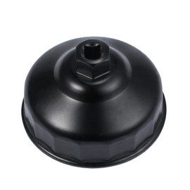 Bohaner 86mm 16 Flute Oil Filter Wrench Cup Socket Type Removal Tool, Oil Filter Housing Cap Removal Tool for N54 N55 N52 Engines (Black)
