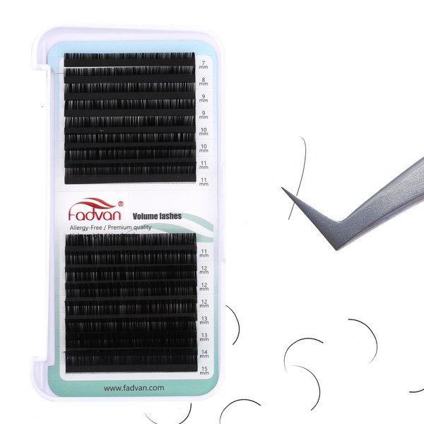 FADVAN Eyelash Extension Mix 7-15mm 0.15D Curl 1:1 Professional Classic