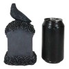 Gothic Raven Crow Perching On Black Roses Graveyard Tomb Headstone