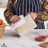 SPESHSTONES Marble Utensil Holder 6.5 Inch White Onyx Wooden Cooking