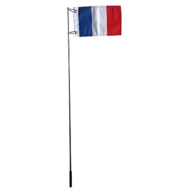 National Flag Country Flags with Hand Flagpole, Telescopic Pole Made of Stainless Steel with Snap Fasteners (France, with 1.6 m Pole)