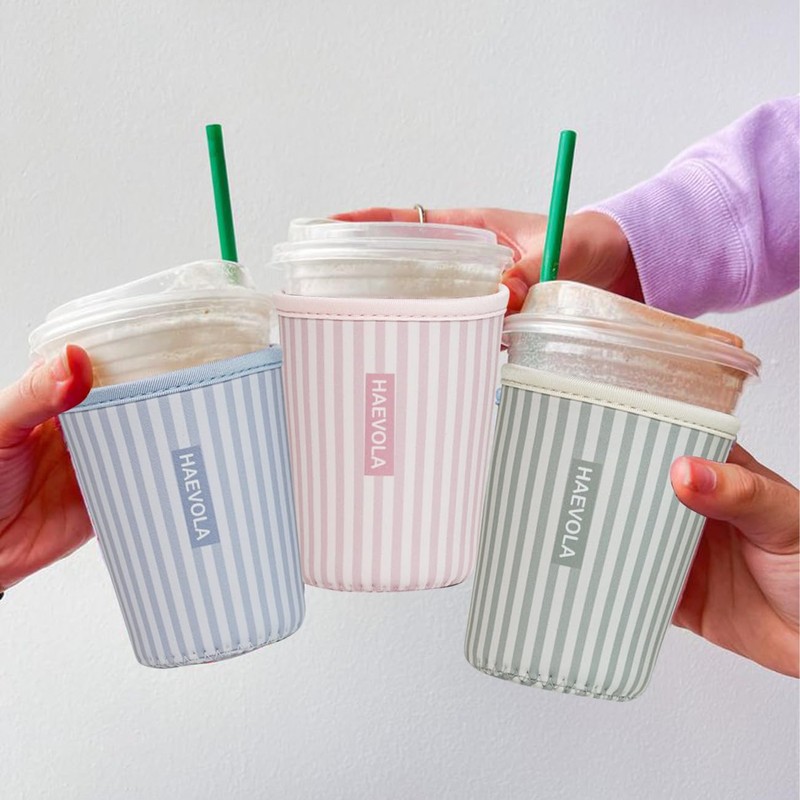 Reusable Insulated Neoprene Iced Coffee Cup Sleeve, Durable Drink Sleeve