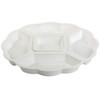 Serving Platter Snack Bowl, Plastic, Appetizer Divider, 5 Compartments, White,