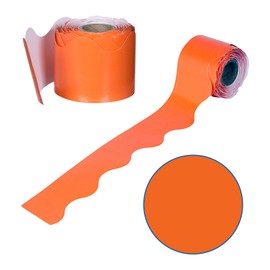 Carson Dellosa 36Ft of Orange Bulletin Board Borders, 13 Strips of Scalloped Trim for Halloween, Rolling Whiteboard, Cork and Posterboard, Party, Office Decorations, and Classroom Decor
