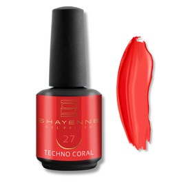 27 Techno Coral Rot - Shayenne UV Gel Nagellack 15ml - Langhaltend, Hochglanz, Für UV/LED Lampe, Maniküre & Pediküre - Profi-Qualität - Made in Germany