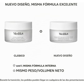 Medik8- Crema facial diaria Total Moisture: humectante facial hidratante con péptidos y ácido hialurónico: rellena