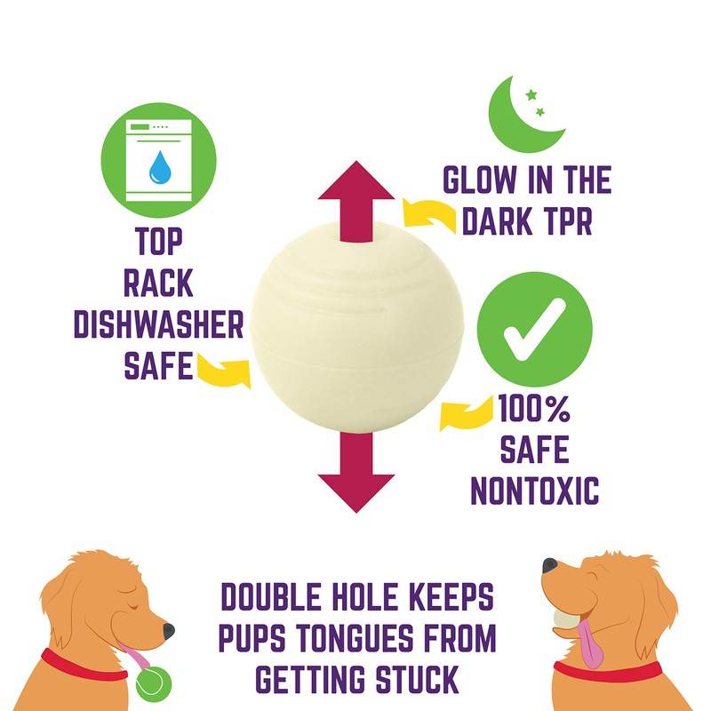 Chew King 2 Piece Glowing Fetch Ball