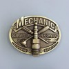Antique Bronze Plated Mechanic Tradesman Oval Belt Buckle Boucle de