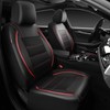 CAR PASS Universal FIT Piping Leather Two Front Seat Covers,