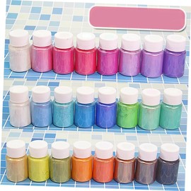TEHAUX 12pcs Mica Powder Set Bottles Pearl Pigment for DIY Soap Making Bath Bombs Nail Art and Crafts Safe for Skin Including Gold and Pink